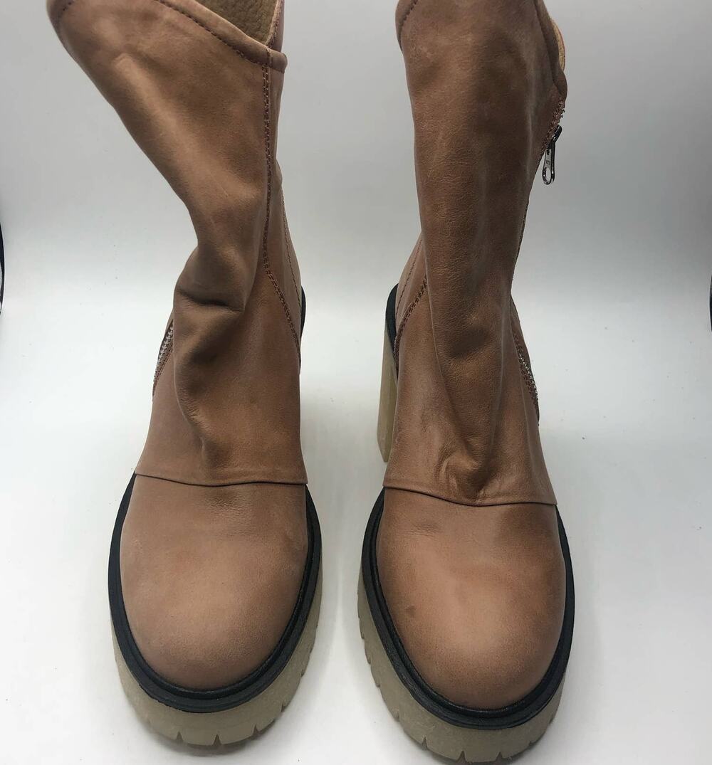 Free People Women's Jack Zip Bootie Brown Size EU 37.5 / US 7.5